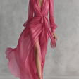 Beatrice | Elegant Chiffon V-neck Tie-waist Long Dress