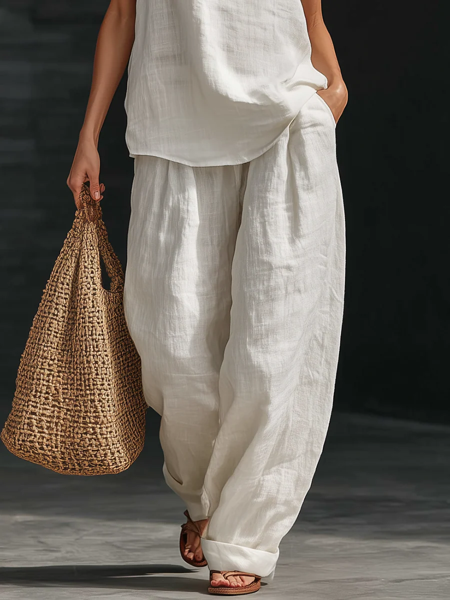 Sleeveless Zoë™ Set with Wide Trousers