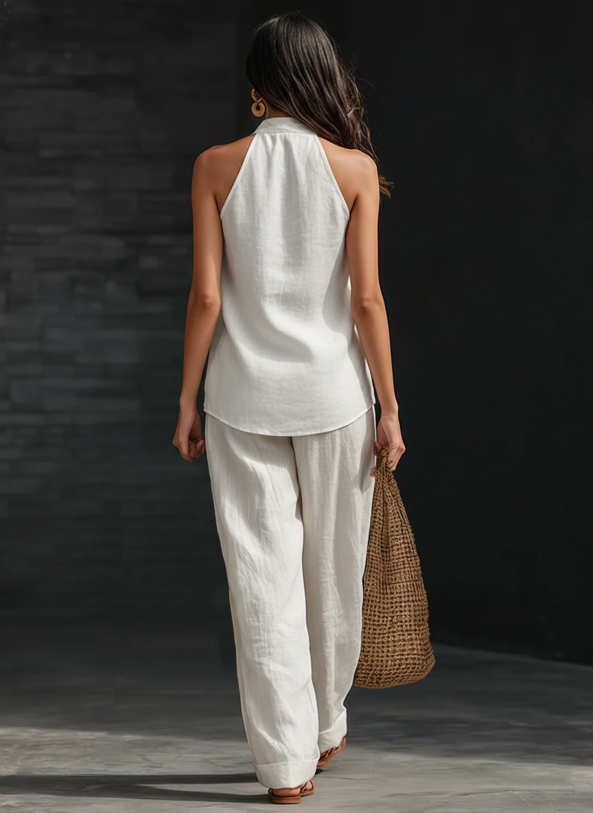 Sleeveless Zoë™ Set with Wide Trousers