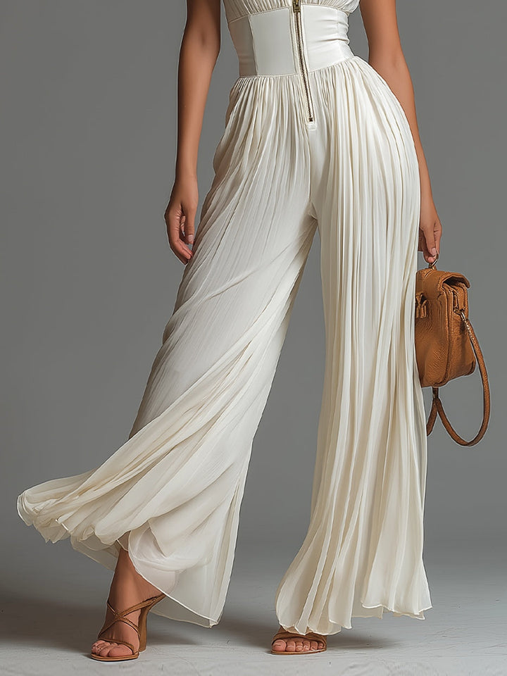 Lucía | Chiffon Pleated Jumpsuit