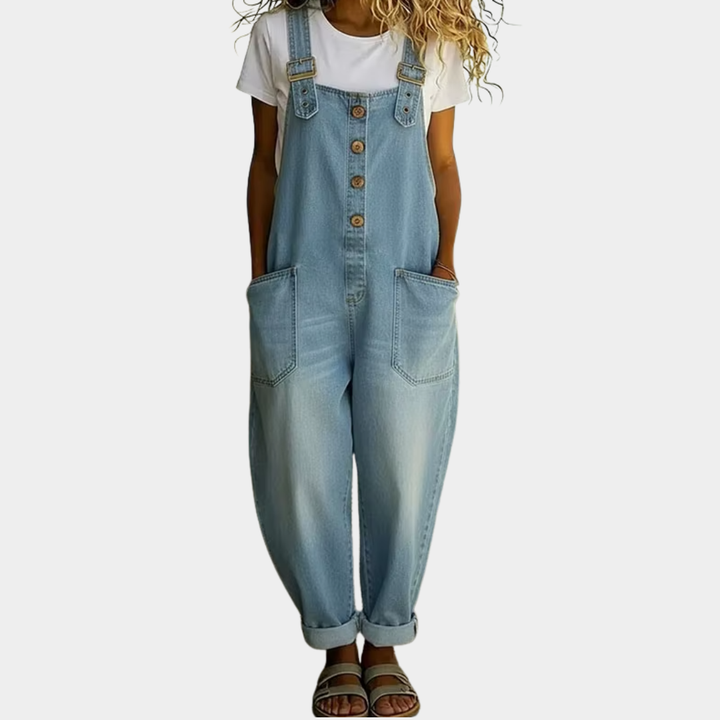 Saylor | Classic Soft Denim-Style Overalls with Adjustable Straps