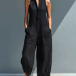 Vittoria | Sleek Black Linen Jumpsuit