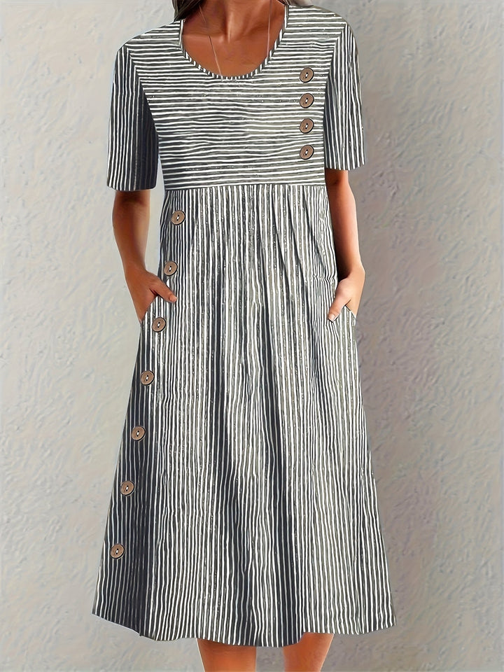 Marisol | Flowing Striped Midi Dress