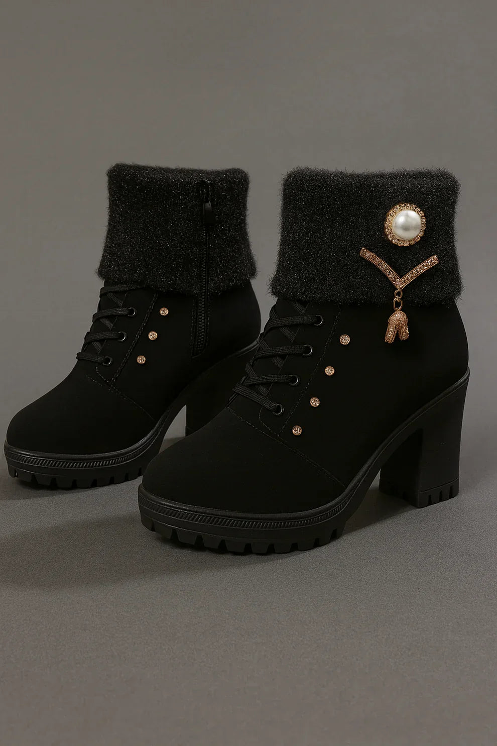 Elena - Cozy Thick-Heeled Boots