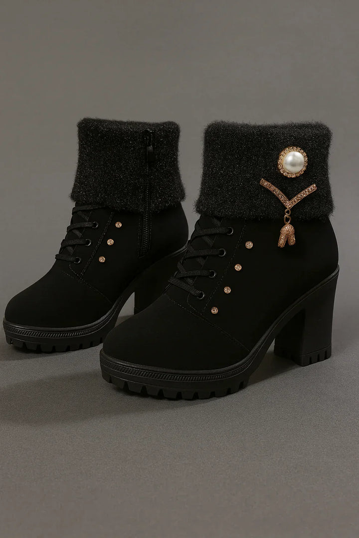 Elena - Cozy Thick-Heeled Boots