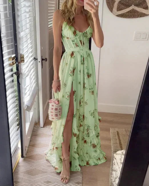 Paola | V-Neck Floral Dress with a Romantic Touch