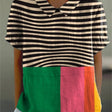 Eva | Bold Stripes and Colour Block Shirt