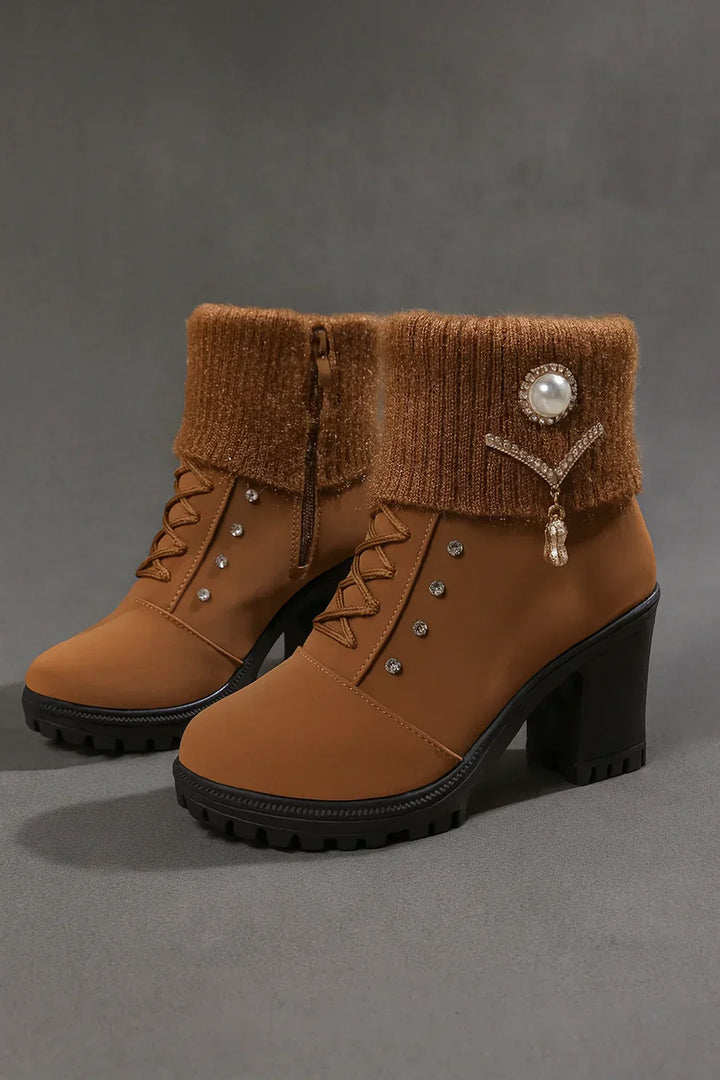 Elena - Cozy Thick-Heeled Boots