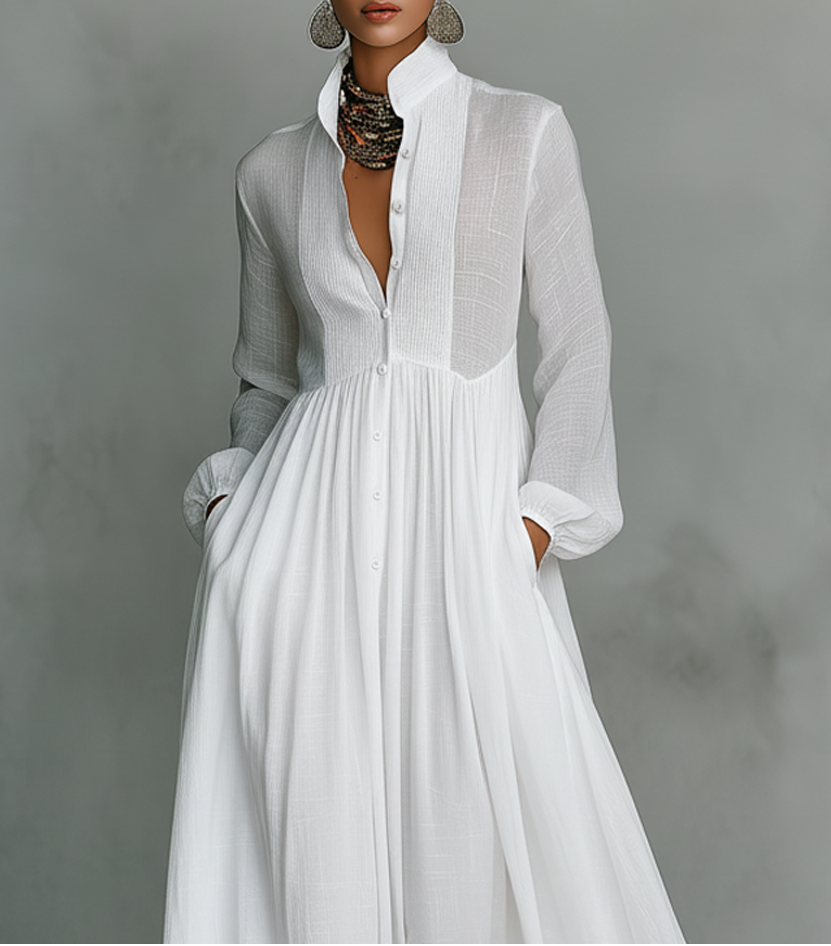 Selena | Flowing Maxi Dress with Elegant Front Buttons