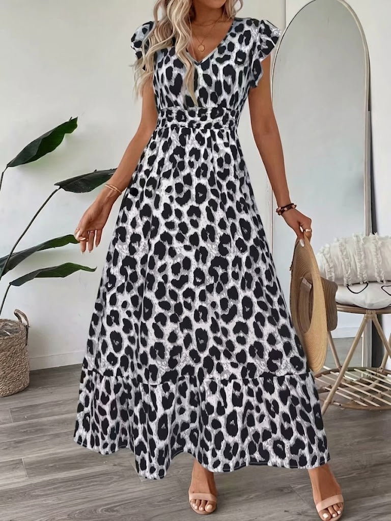 Candela | V-Neck Baroque Maxi Dress