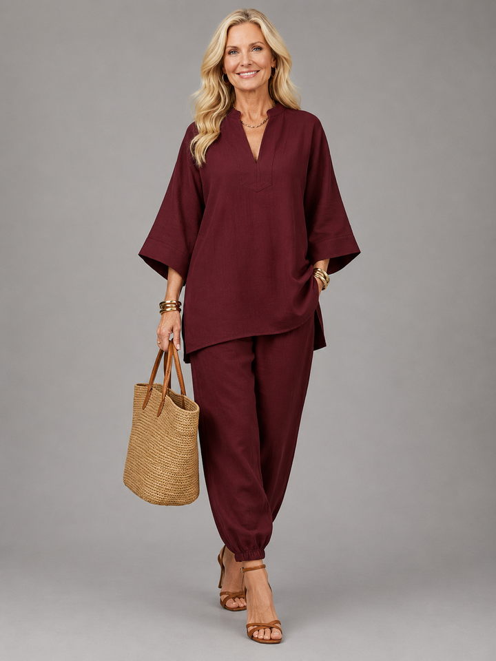 Brielle | V-Neck Short Sleeve Tiered Midi Dress
