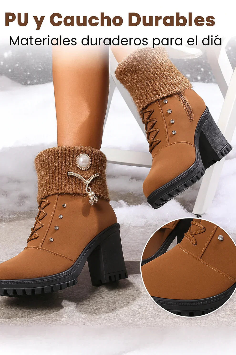 Elena - Cozy Thick-Heeled Boots