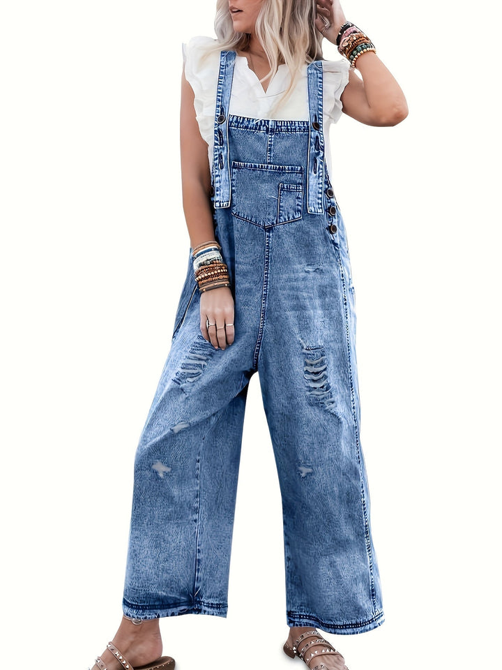 Brooklyn | Loose Denim Bib Overalls