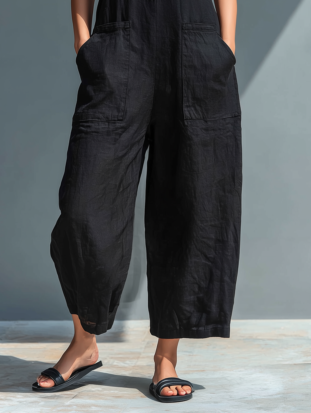 Brisa | Casual Sleeveless Jumpsuit with Front Button Detail