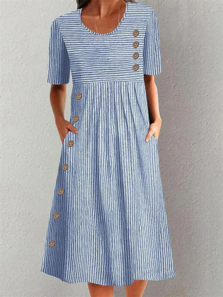 Marisol | Flowing Striped Midi Dress