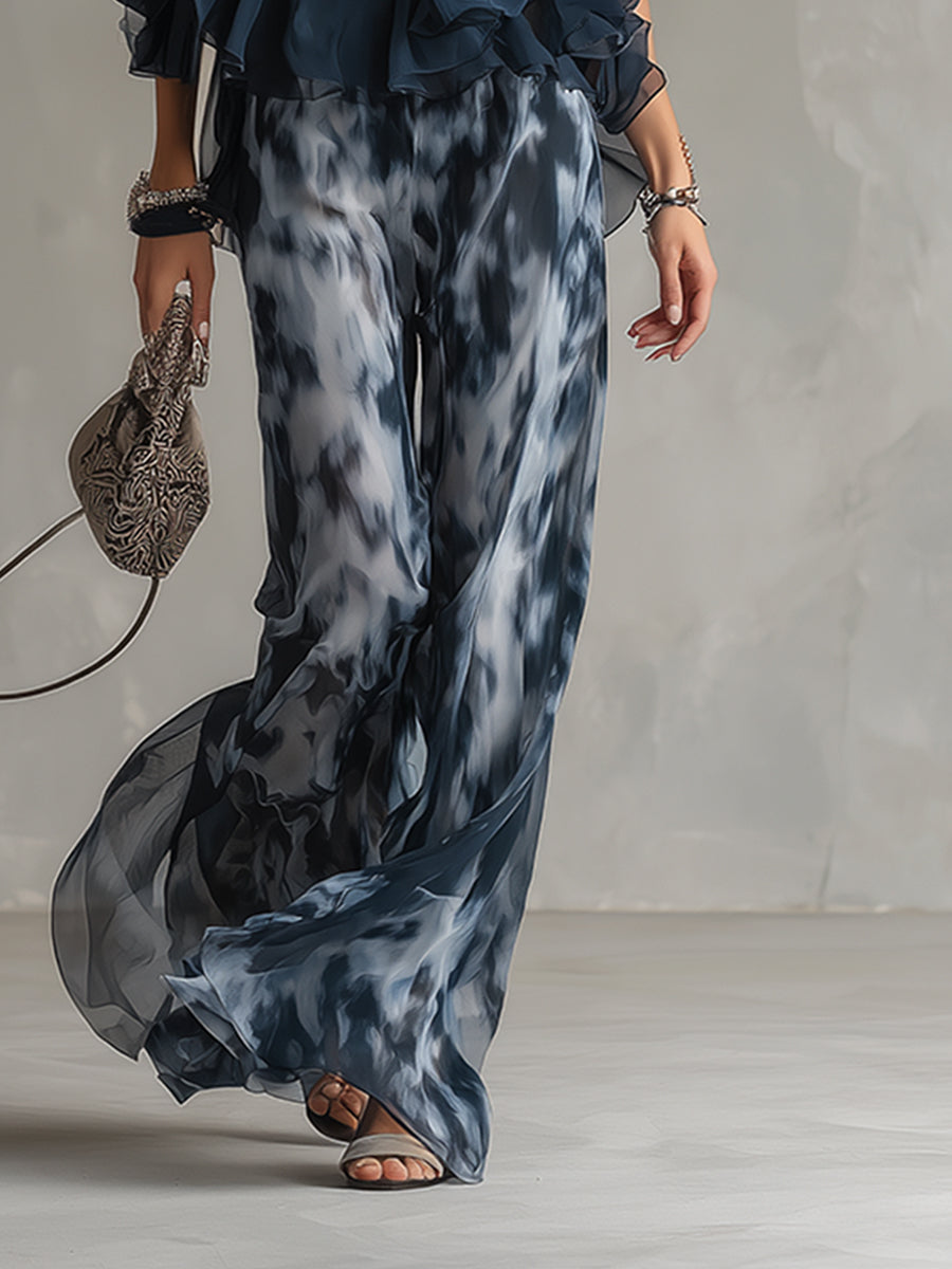 Elise | Elegant and lightweight suit with flowing top and wide trousers