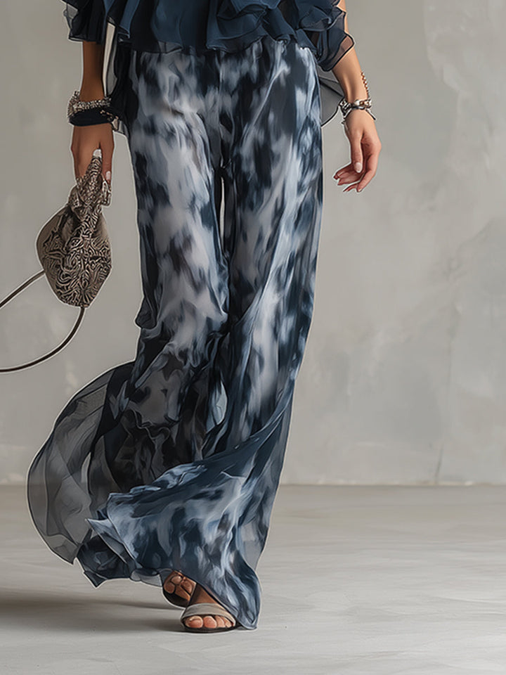 Elise | Elegant and lightweight suit with flowing top and wide trousers