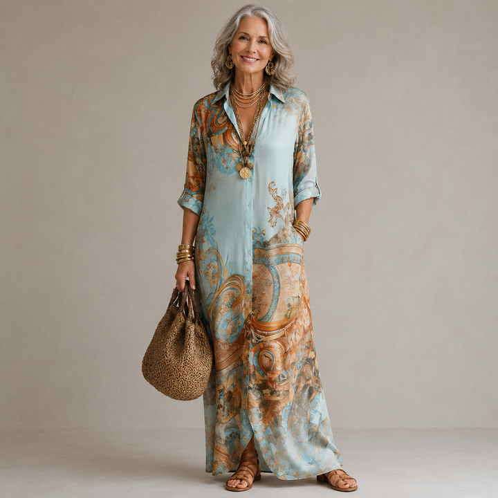 Evalexy I Luxury Printed Maxi Dress