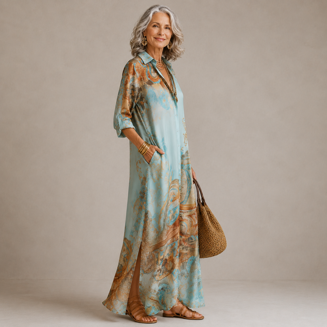 Evalexy I Luxury Printed Maxi Dress