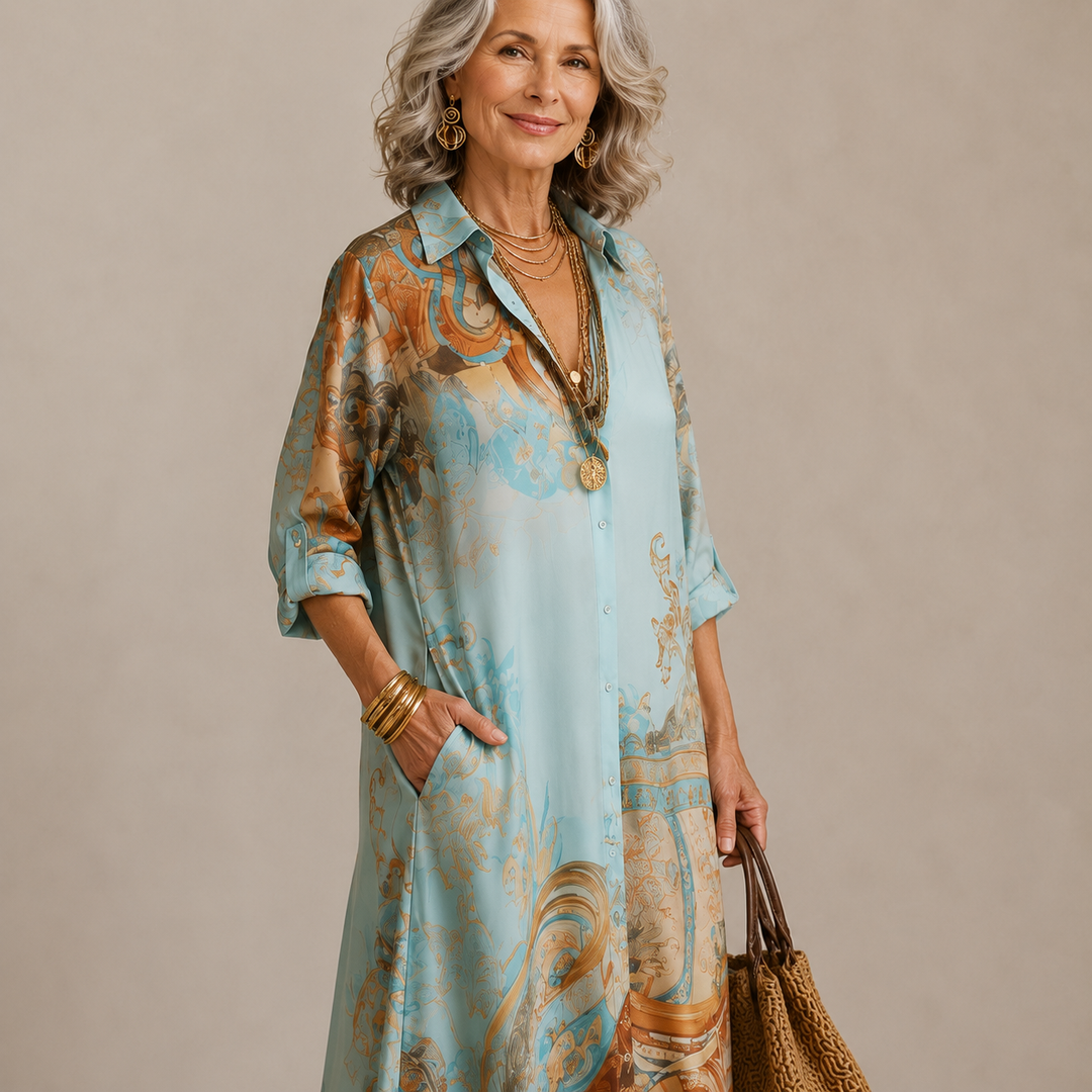 Evalexy I Luxury Printed Maxi Dress