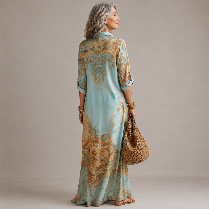 Evalexy I Luxury Printed Maxi Dress