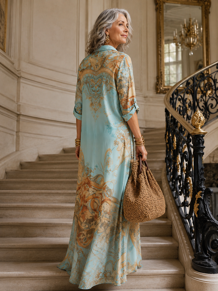 Evalexy I Luxury Printed Maxi Dress