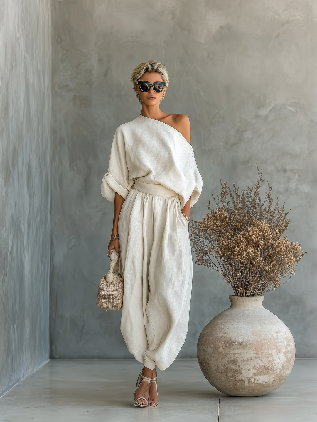 Lisa™ | Soft Off-Shoulder Top & Tapered Trousers Set