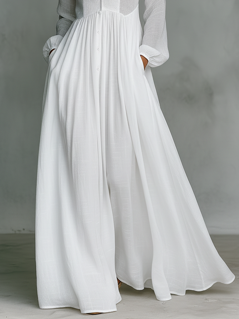 Selena | Flowing Maxi Dress with Elegant Front Buttons