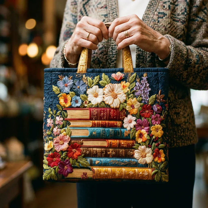 Artisanal Tote | Floral Print and Books