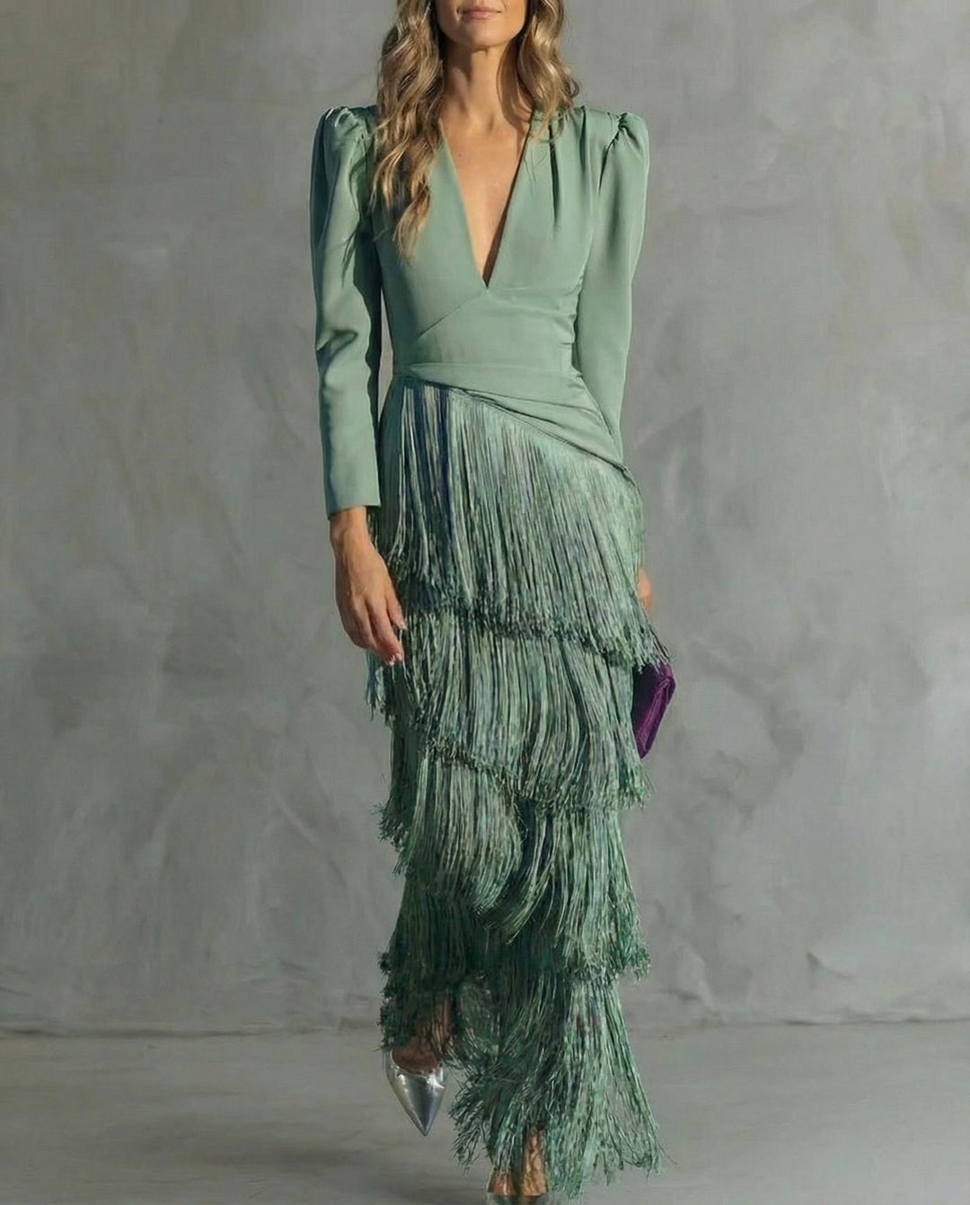 Chiara | Chic Dress Featuring Fringe Sleeves
