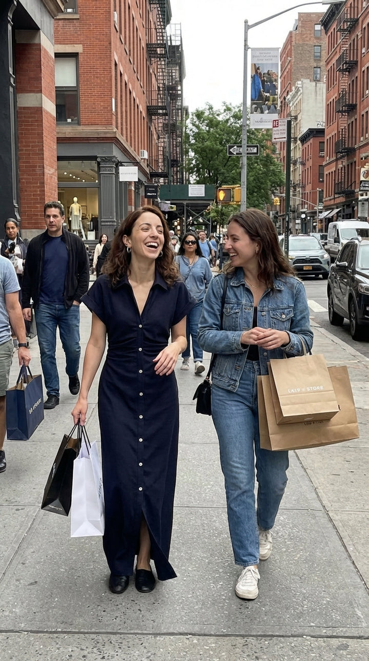 Button-Down Denim Midi Dress