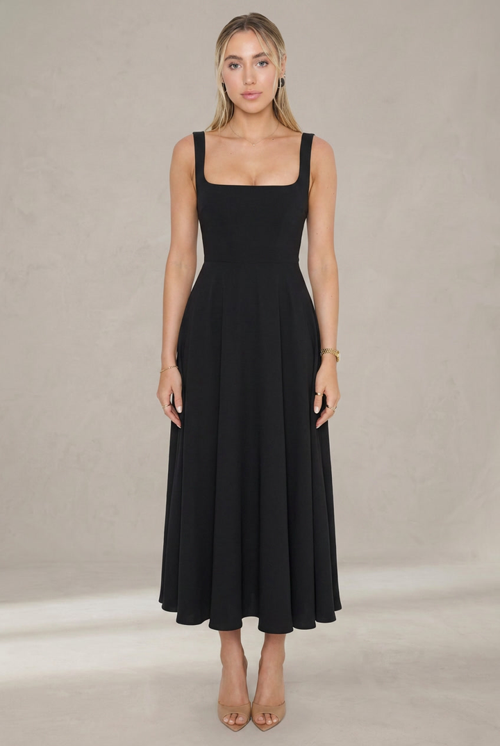 Grace | Elegant Midi Dress with Square Neckline