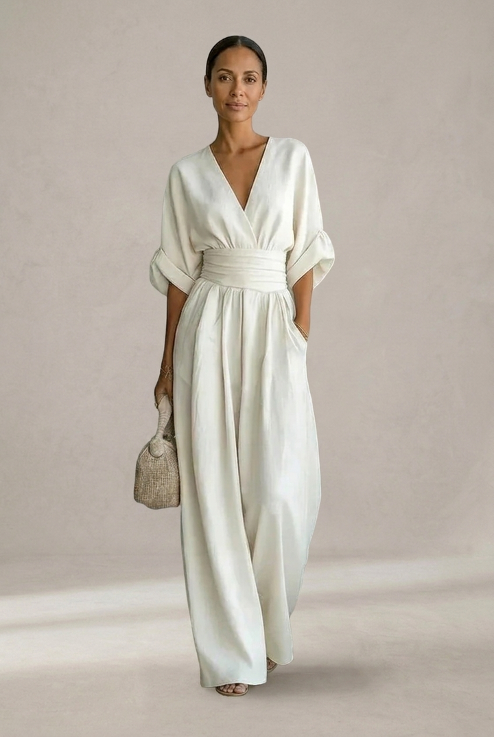 Daniela - Chic V-Neck Wide-Leg Jumpsuit
