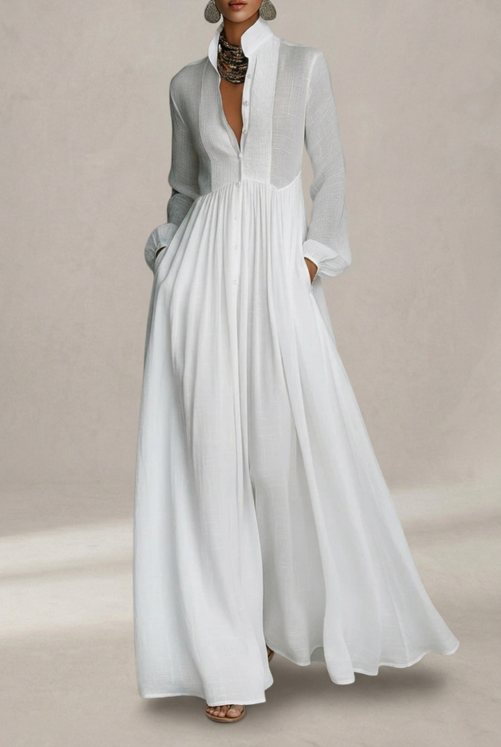 Selena | Flowing Maxi Dress with Elegant Front Buttons
