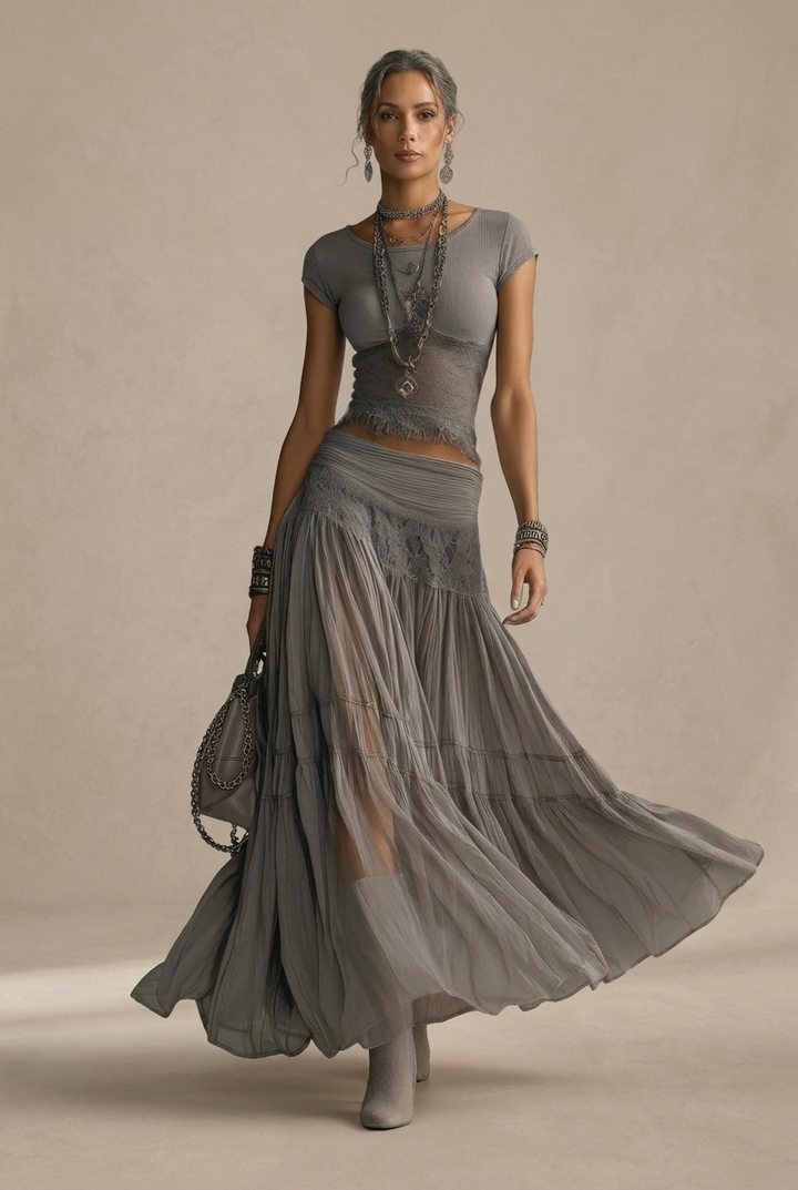 Elena | Coordinated Maxi Skirt and Top Ensemble