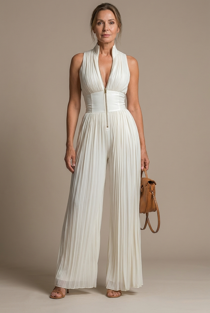 Lucía | Chiffon Pleated Jumpsuit