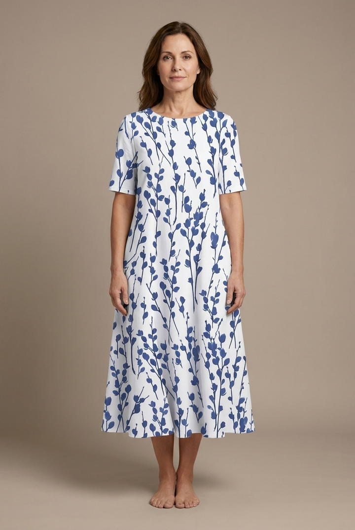 Marina | Floral Print Fluid Midi Dress