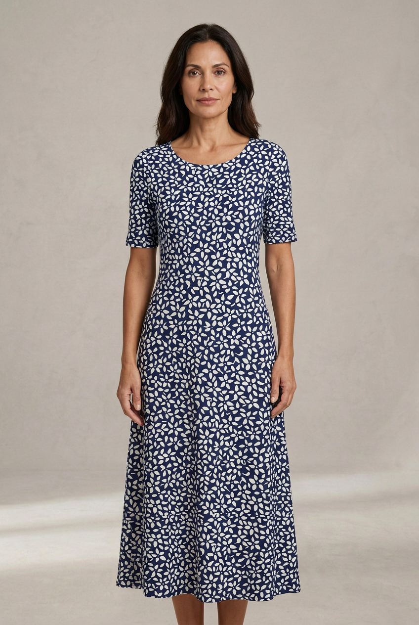 Marina | Floral Print Fluid Midi Dress