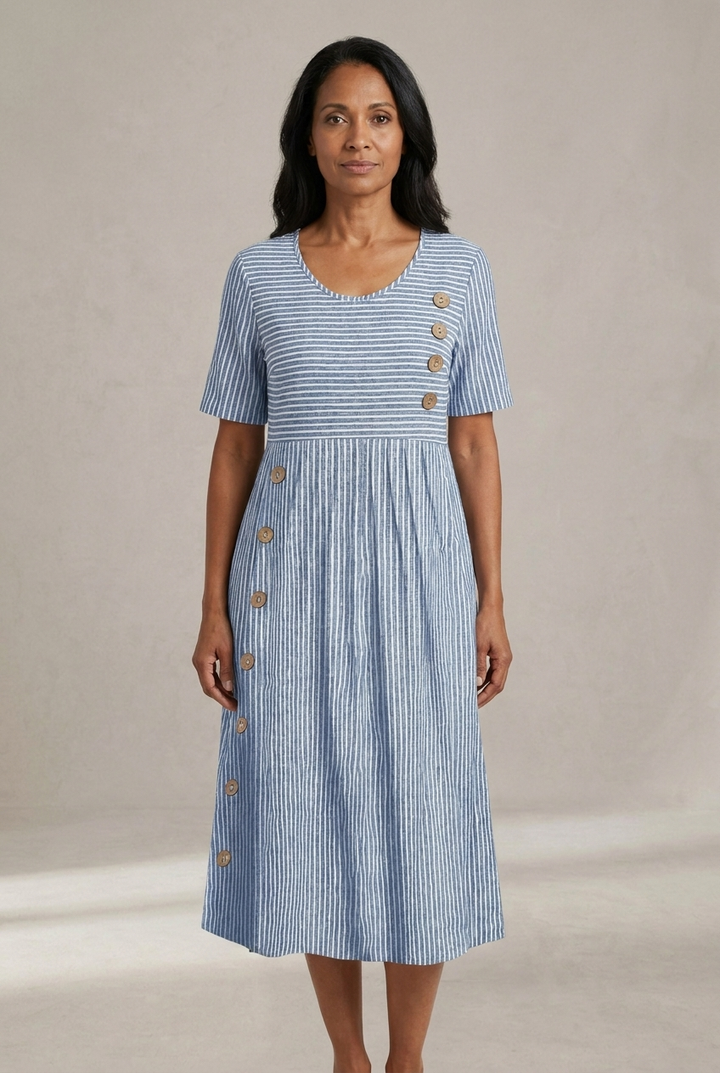 Marisol | Flowing Striped Midi Dress
