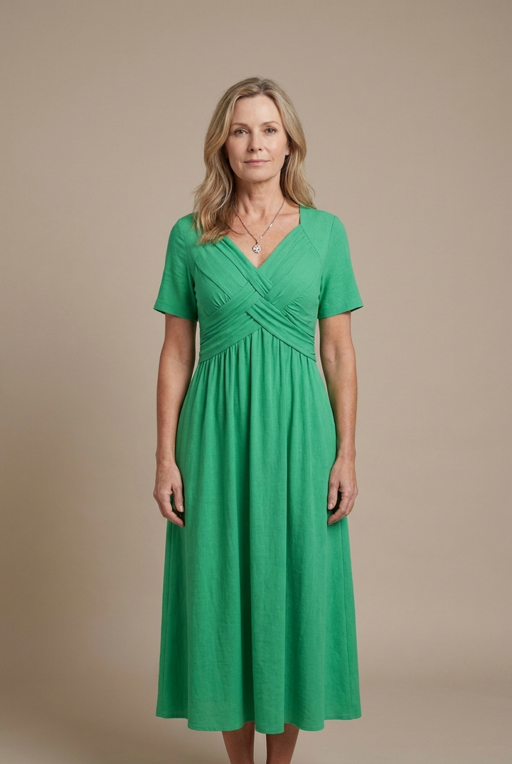Amalia | Chic Midi Dress with a Wrap Design
