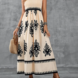 Martina | Artistic Print Maxi Dress with Elastic Waist