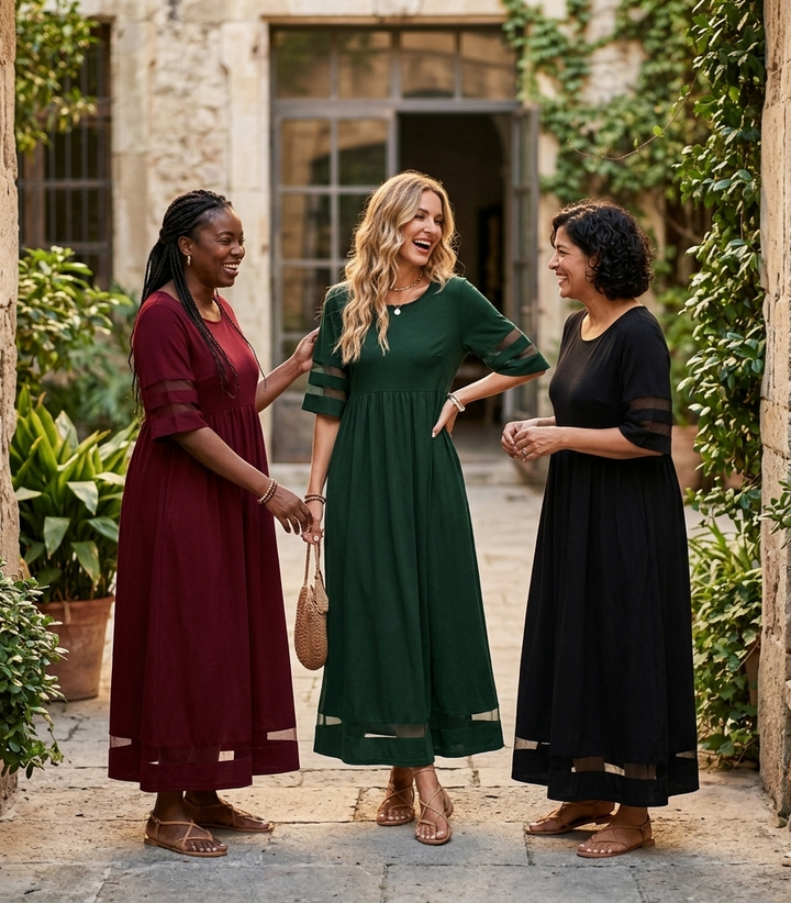 Aubrey™ | Figure-Enhancing Tummy-Control Midi Dress