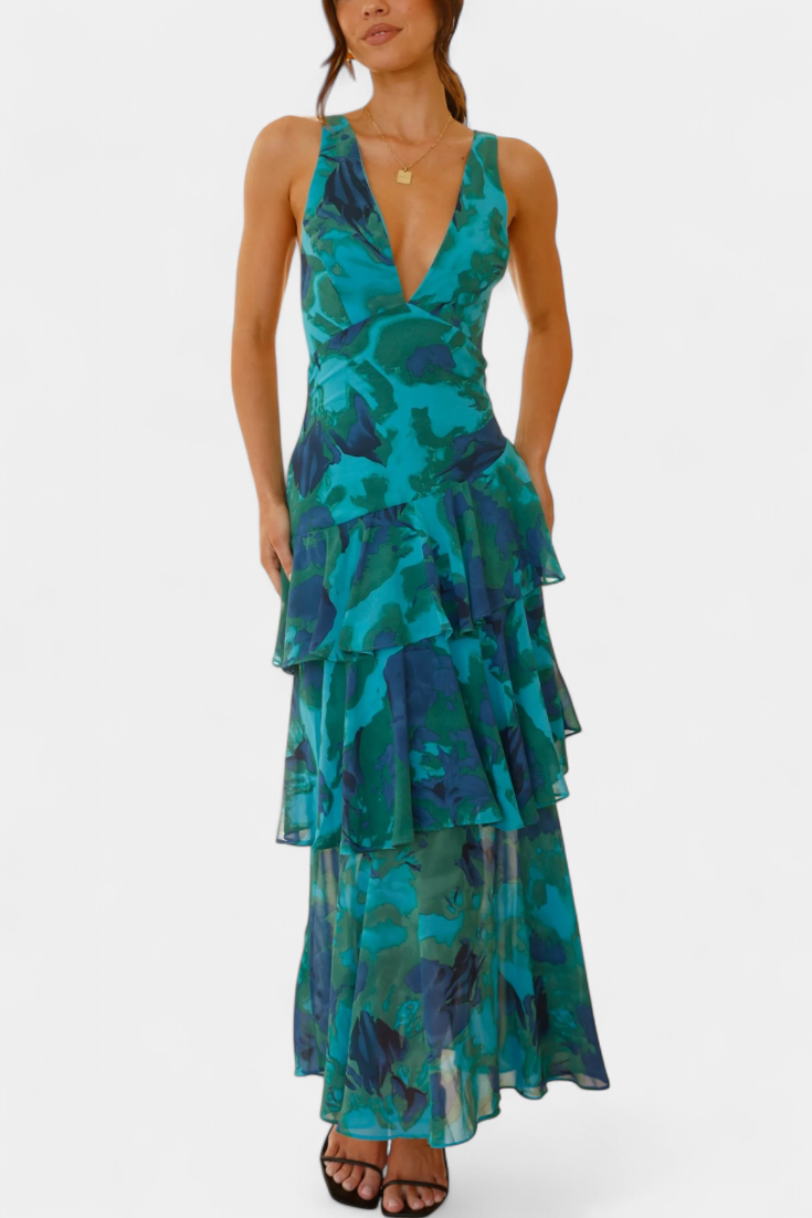 Domenica | V-Neck Chiffon Dress
