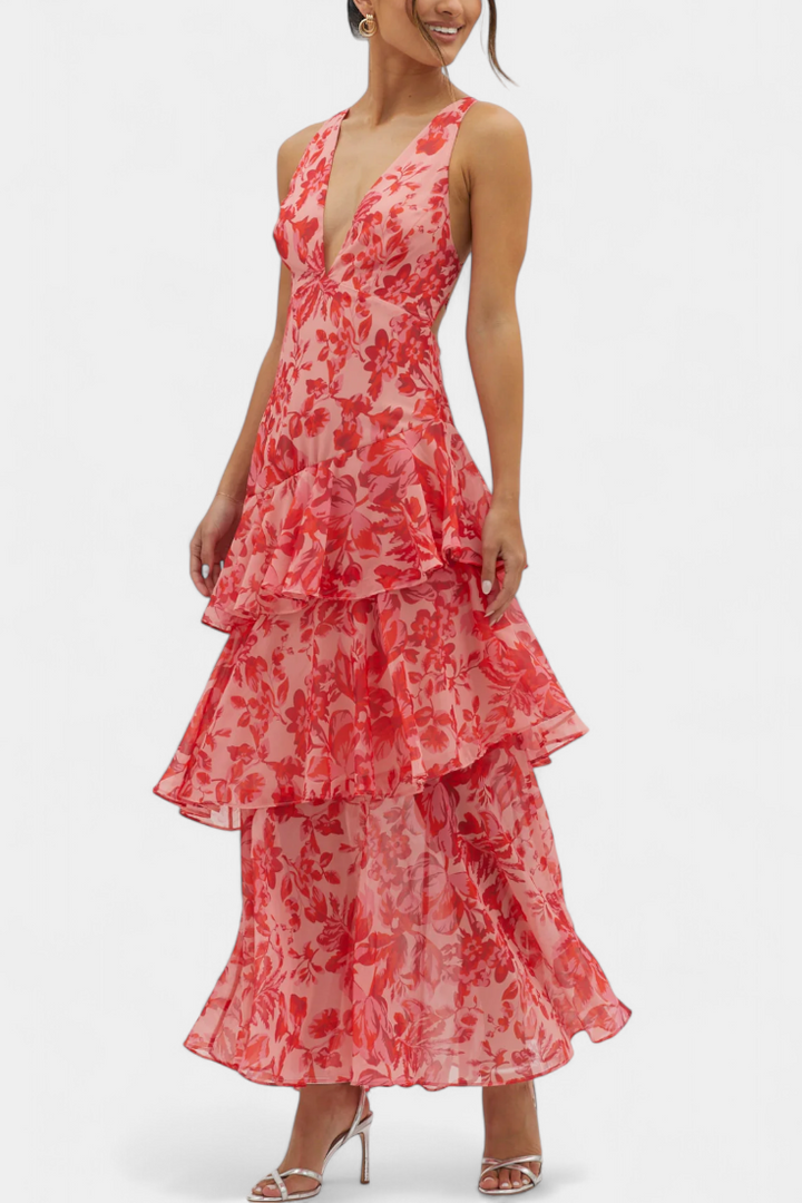 Domenica | V-Neck Chiffon Dress