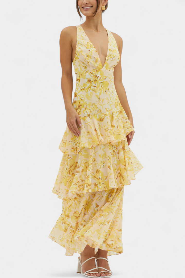 Domenica | V-Neck Chiffon Dress