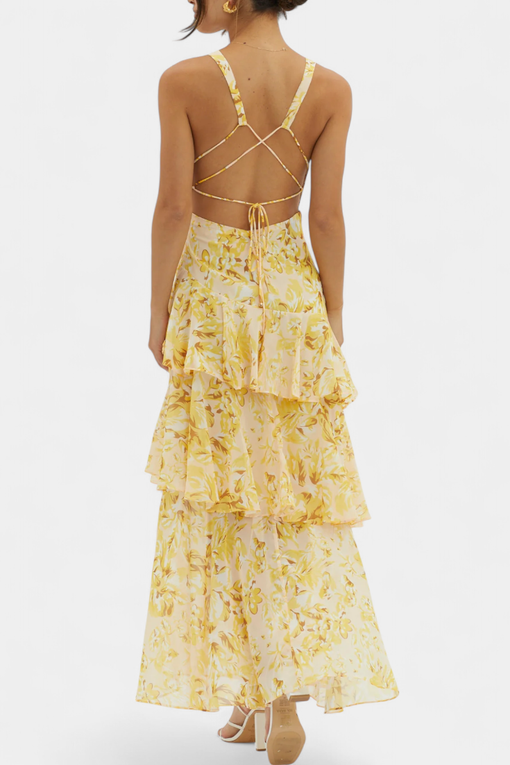 Domenica | V-Neck Chiffon Dress