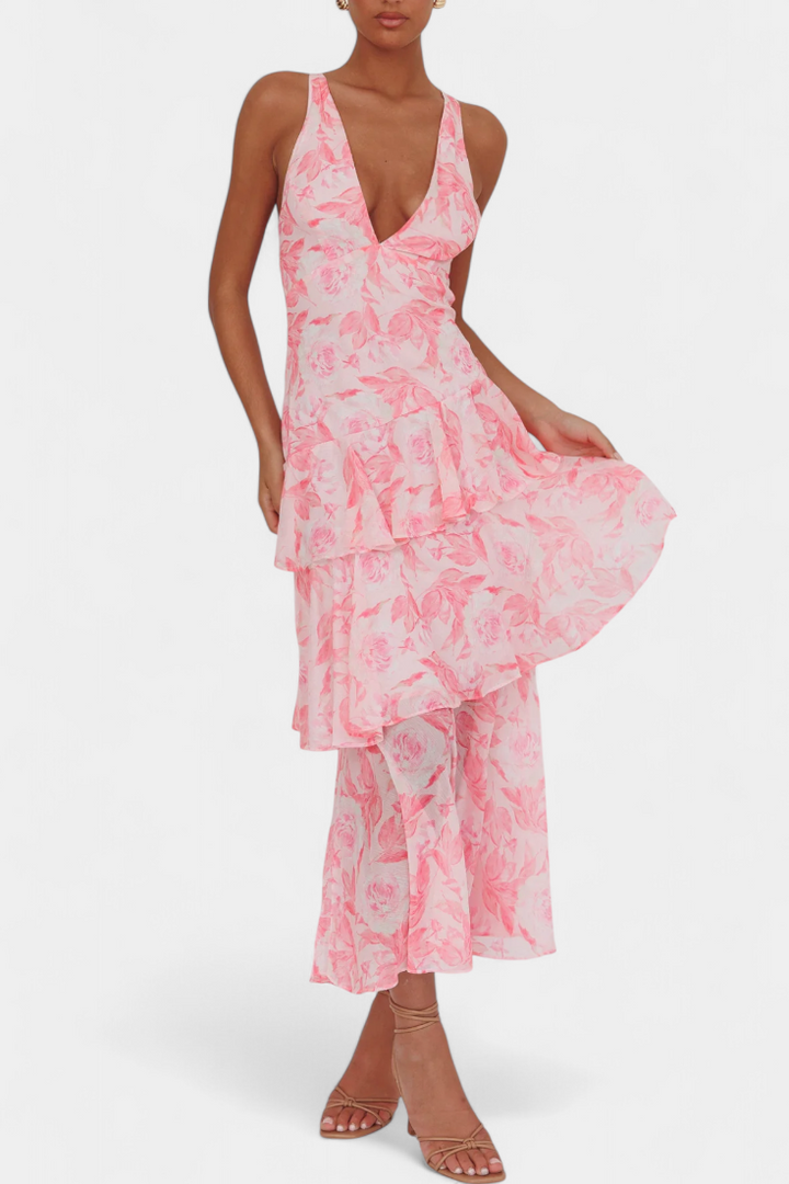 Domenica | V-Neck Chiffon Dress
