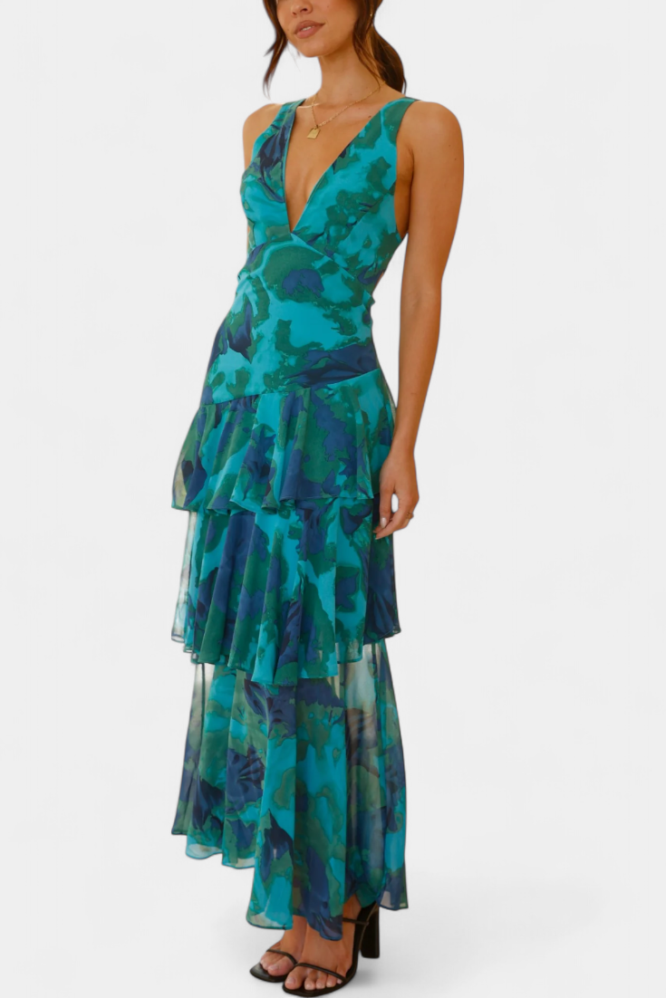 Domenica | V-Neck Chiffon Dress