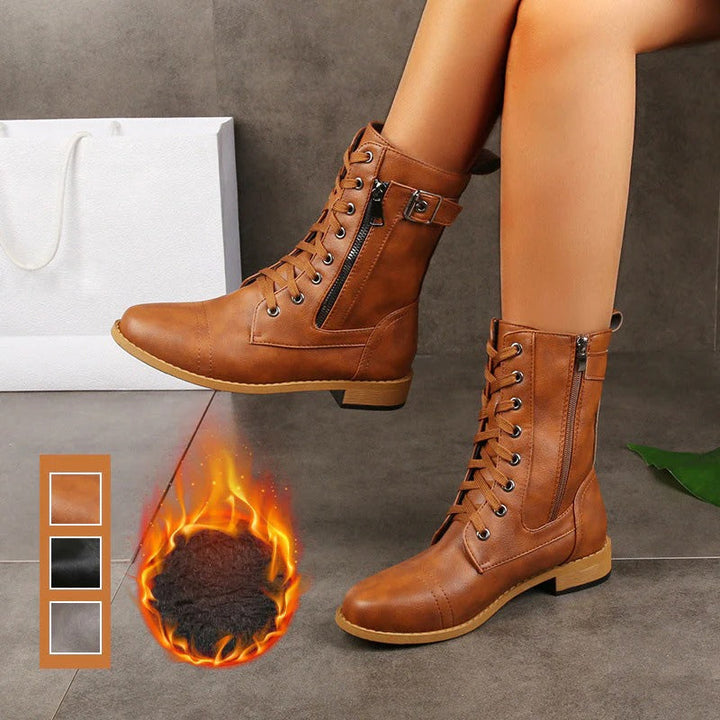 Silvia - Arch-Support Ankle Boots with Round Toe Design