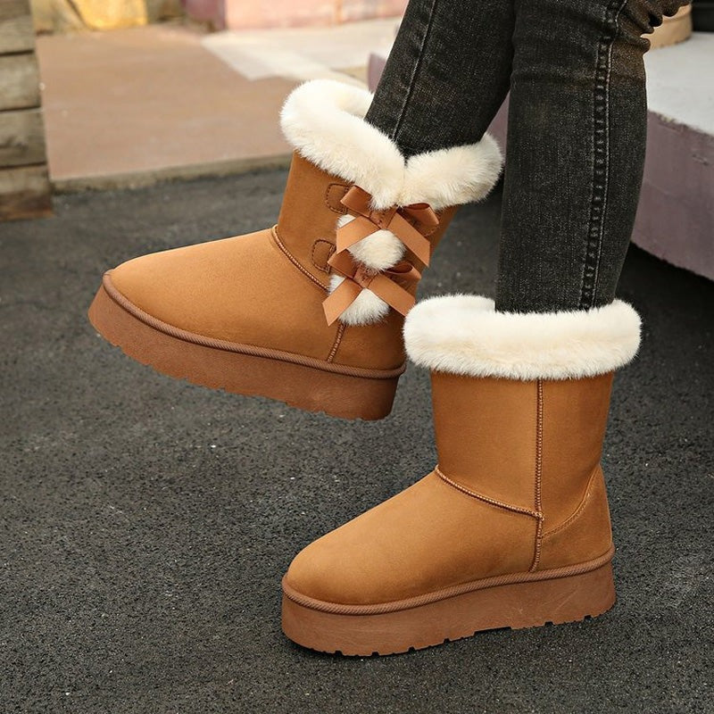 Lía - Cozy Snow Boots with Bow Detail and Insulated Lining
